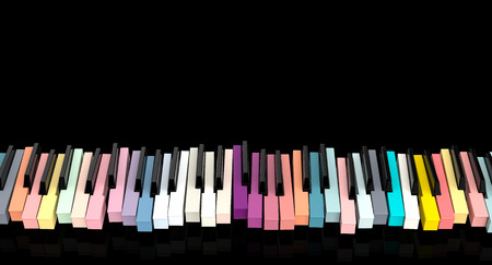 3d rendering image of classic piano keyboard colorfulの写真素材