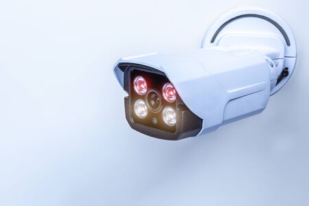 detail of a surveillance camera with infrared technology for night vision. Security concept.