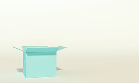 3d image of an empty box, nobody around. copyspace. 3d render