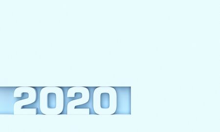 minimal background 3d render for the new year 2020.