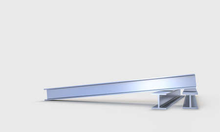 steel joists on a white background. 3d render.の写真素材