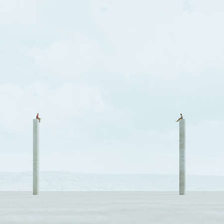 reinforced concrete labyrinth. 3d render.の写真素材