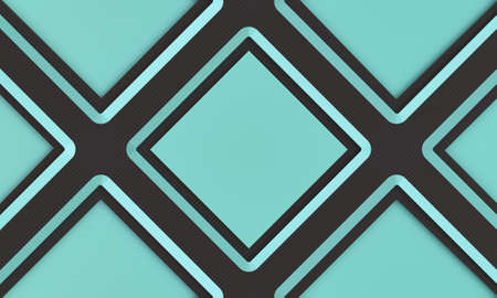 light blue background and black leather in the shape of rhombuses. 3d render