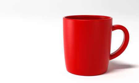 red cup on white background. copyspace.3d renderの写真素材