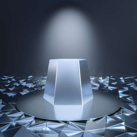 large diamond and metal elements. 3d renderの写真素材