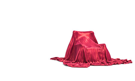 Italian flag isolated on white, drapery. 3d renderの写真素材