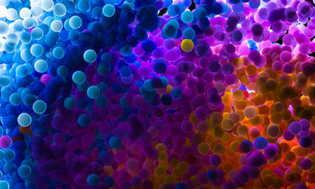semi transparent spheres of different color. abstract background. 3d renderの写真素材
