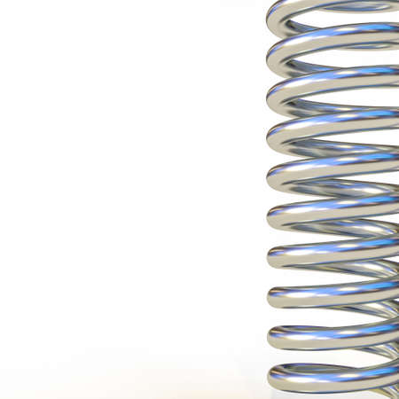 metal spring on the white background. 3d renderの写真素材
