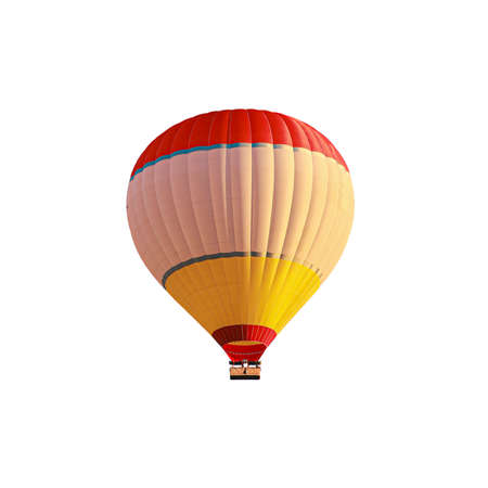 colorful hot air balloon isolated on white, nobody.の写真素材