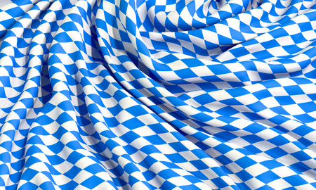Bavarian flag in motion. 3d renderの写真素材
