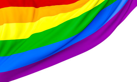 lgbt flag isolated on white background. 3d renderの写真素材