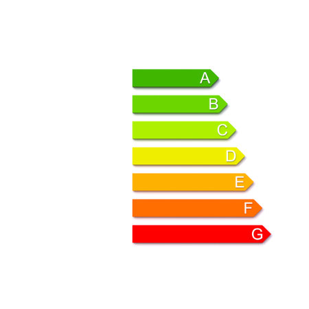 colored energy class rating bars isolated on white. 3d renderの写真素材