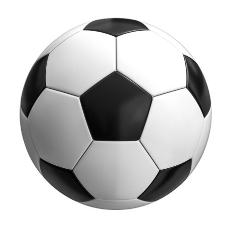 Classic football ball isolated on white. 3d renderの写真素材
