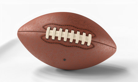 leather ball for american football game. 3d rendered sports backgroundの写真素材