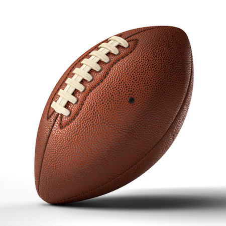 3d rendered American football ball isolated on white. sports backgroundの写真素材