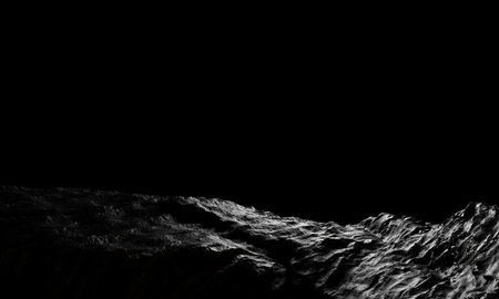 dark background with rock. 3d renderの写真素材