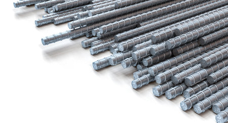 rebar on white background 3d renderの写真素材