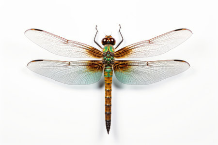 dragonfly macro white background. generated by aiの素材