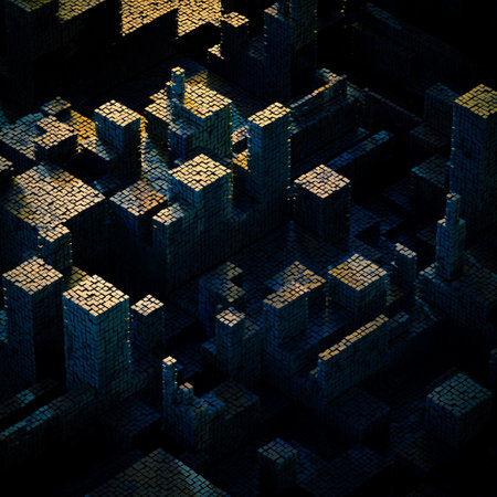 abstract 3d render background with cubic geometric shapesの写真素材