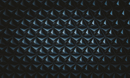 3d render dark background with regular triangular shapes