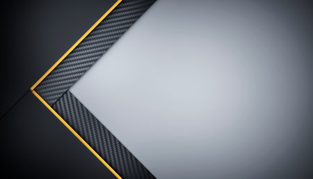 carbon fiber background, with copyspace and gold elements. 3d renderの写真素材