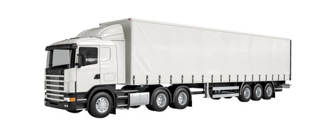 long white truck isolated on white background. 3d renderの写真素材