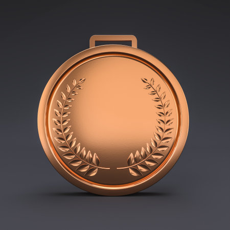 bronze medal laurel wreath achievement honor sport successの写真素材
