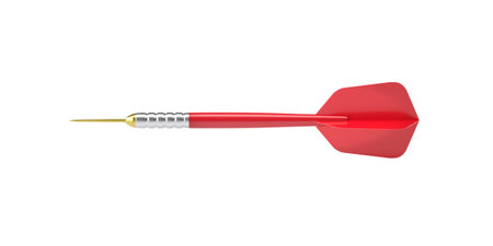 Red dart flying isolated transparent background 3dの写真素材