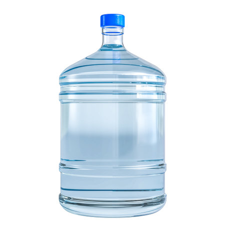 Large plastic water bottle blue cap transparent background 3dの写真素材