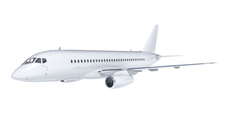 passenger airplane flying with transparent background 3dの写真素材