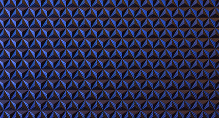 Dark blue and black geometric carbon fiber pattern forming triangles 3d
