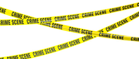 Yellow crime scene tape isolating 3dの写真素材
