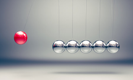Newton's cradle 3d business background