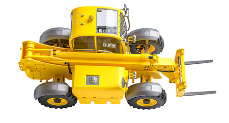 3d telehandler isolated transparent background