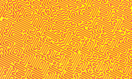 Abstract maze pattern 3d yellow abackgroundの写真素材