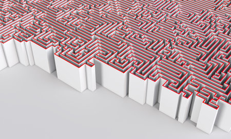 White maze abstract structure 3dの写真素材