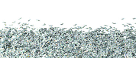 Hundred dollar bills 3d isolated backgroundの写真素材