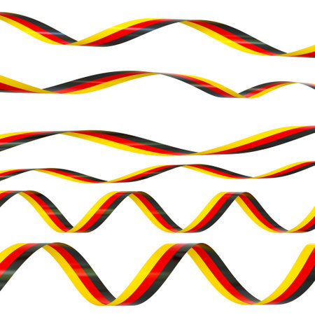 Waving germany patriotic ribbons isolated 3dの写真素材