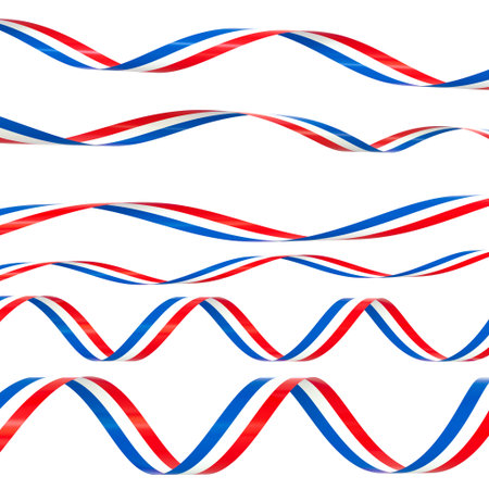 Wavy ribbons 3d transparent backgroundの写真素材