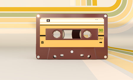 Vintage 3D audio cassette tape