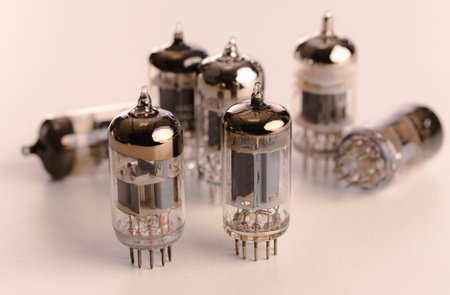 Vacuum tubes providing retro technologyの写真素材