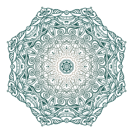 Beautiful Indian floral ornament. Ethnic Mandala. Henna tattoo style. hand drawn design.のイラスト素材