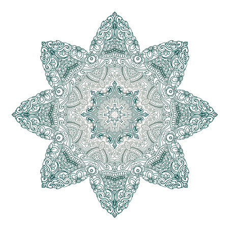 Beautiful Indian floral ornament. Ethnic Mandala. Henna tattoo style. hand drawn design.のイラスト素材