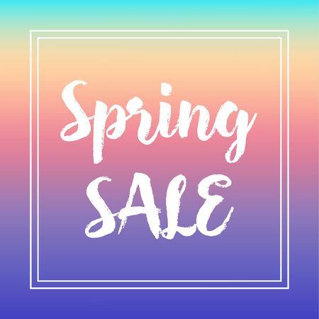 Spring sale quote on gradient background. Beautiful Typographical Spring Background.のイラスト素材