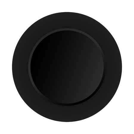 Empty black plate. Illustration on white backgroundのイラスト素材