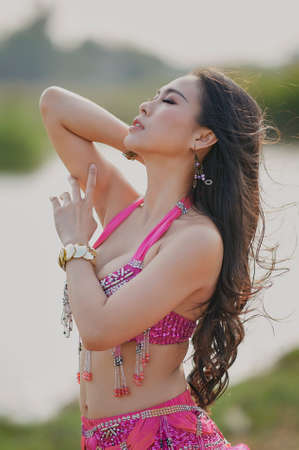 Ho Chi Minh City, Vietnam: Vietnamese girl with extremely sexy body, in belly dance costume