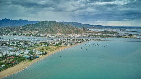 Dawn in Phan Rang city, Ninh Thuan province, Vietnamの写真素材