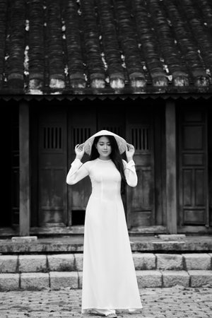 Ho Chi Minh city, Viet Nam: Ao Dai is traditional dress of vietnam, beautiful vietnamese woman in...