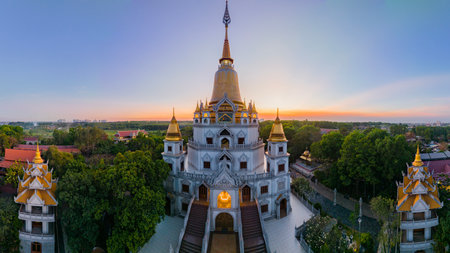 District 9, Ho Chi Minh City: Buu Long Pagoda is a temple with a combination of Thai, Indian and Vietnamese cultures.の写真素材