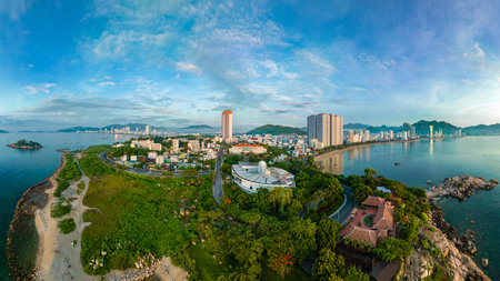 June 5, 2023: panoramic view of the coastal city of Nha Trang, Vietnamの写真素材